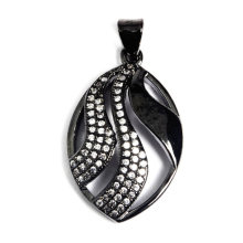 Fashion Black Silver Plated Pendant Jewelry with CZ Cubic Zirconiba